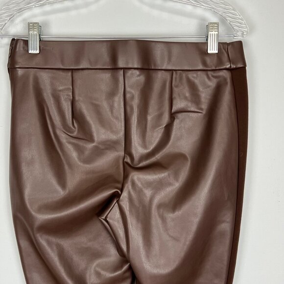 Talbots Womens Petite Portland Faux Leather Legging Pants Espresso Brown size 6P - Picture 8 of 13